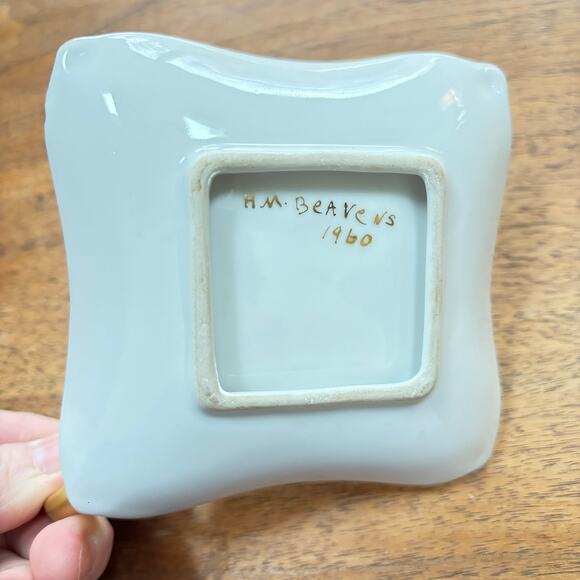 Hand painted porcelain candle holder finger lamp taper candlestick pink gold 60s - Picture 7 of 7